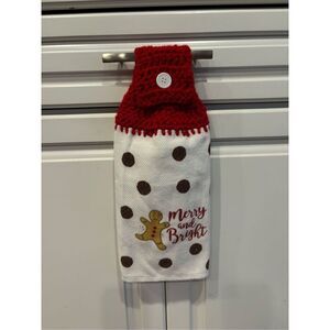 Crochet Top Kitchen Towel-Merry and bright